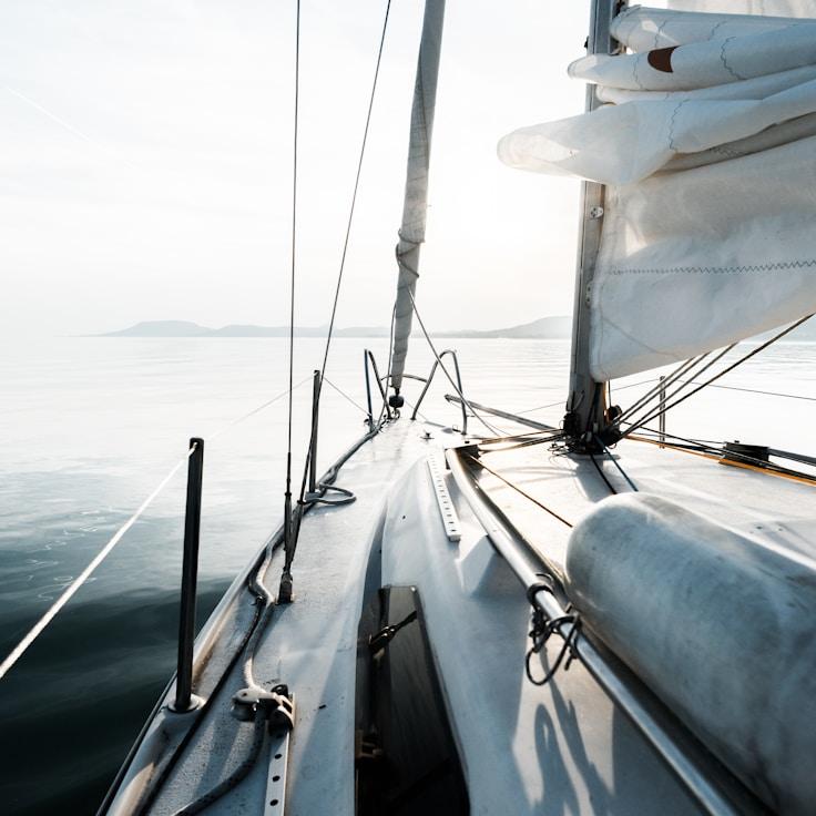 Business team retreat on yacht